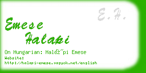 emese halapi business card